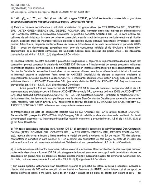 Convocator Completat Pentru Adunarile Generale Axionet IOT SA 14-15.05.2025